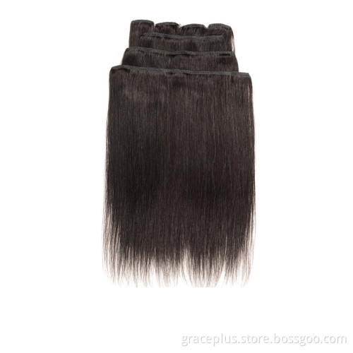 brazilian straight hair weave bundles cheap 100% human hair clip in hair extension